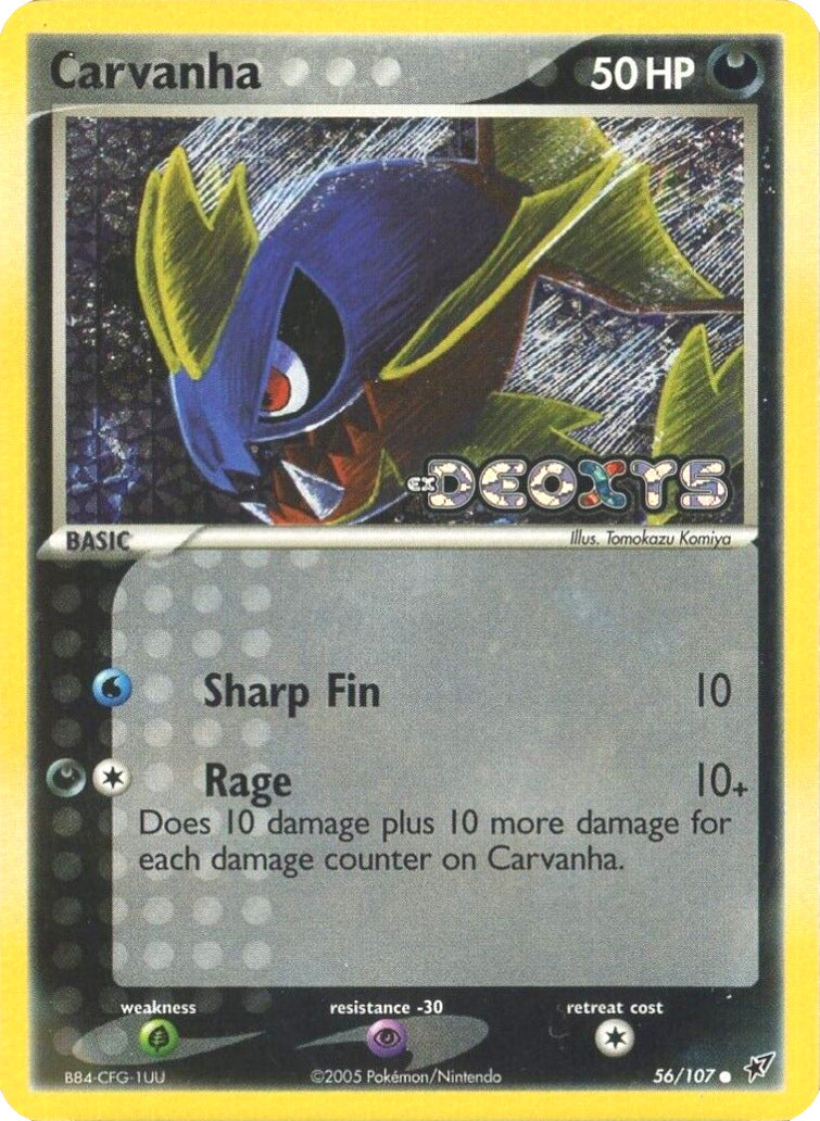 Carvanha (56/107) (Stamped) [EX: Deoxys] | Card Citadel