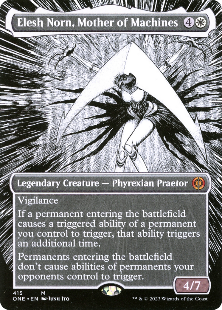 Elesh Norn, Mother of Machines (Borderless Manga) [Phyrexia: All Will Be One] | Card Citadel