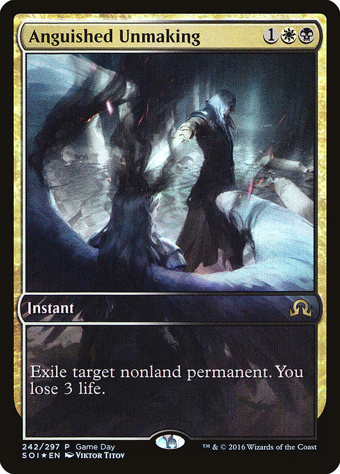Anguished Unmaking (Game Day) (Extended Art) [Shadows over Innistrad Promos] | Card Citadel