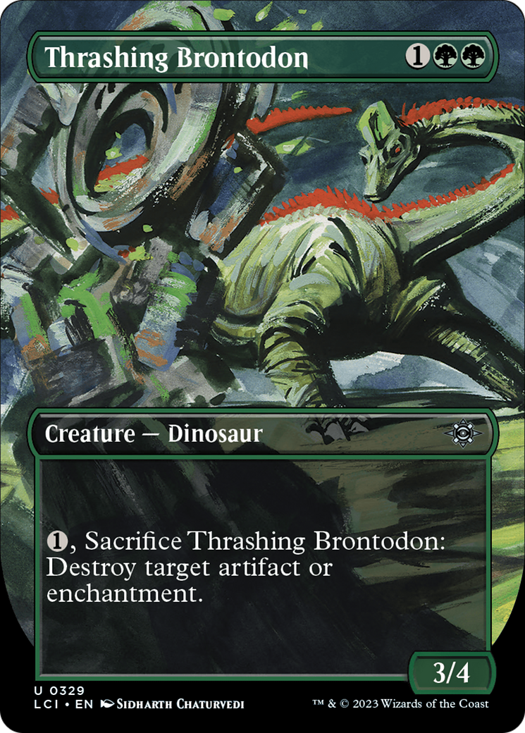 Thrashing Brontodon (Borderless) [The Lost Caverns of Ixalan] | Card Citadel