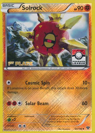 Solrock (64/146) (1st Place League Challenge Promo) [XY: Base Set] | Card Citadel