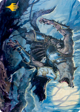 Moonrage Brute Art Card (Gold-Stamped Signature) [Innistrad: Midnight Hunt Art Series] | Card Citadel
