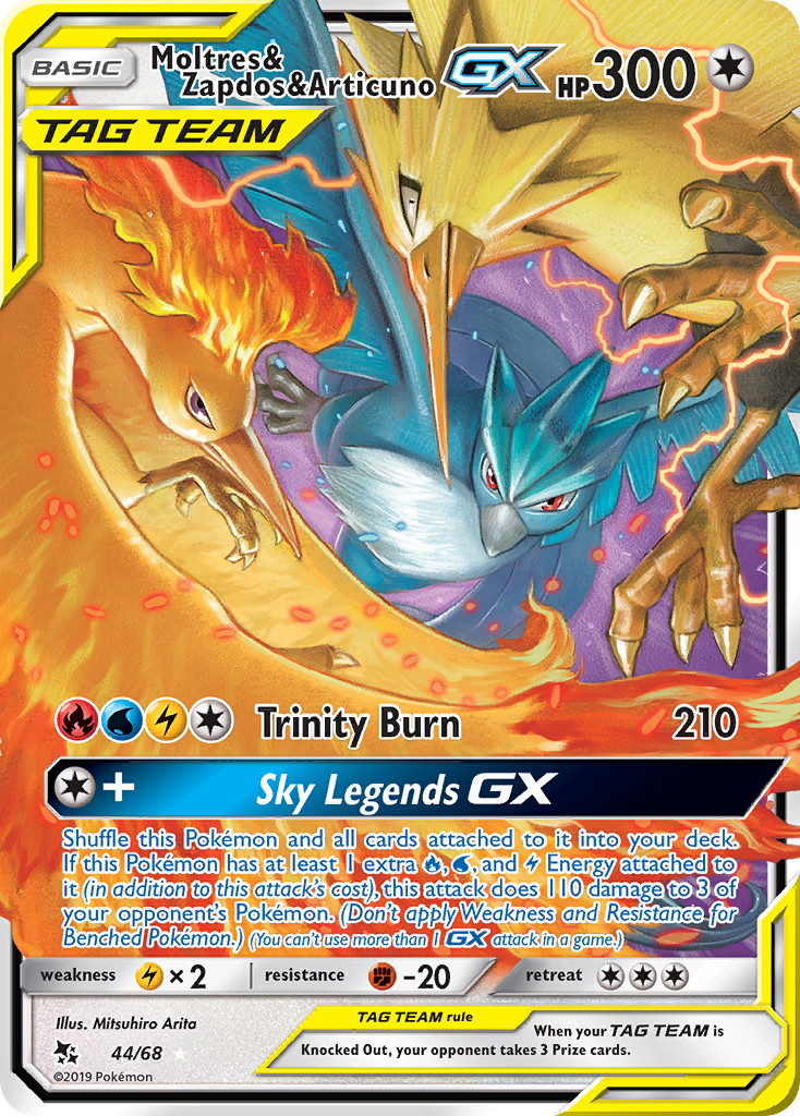 Moltres & Zapdos & Articuno GX (44/68) [Sun & Moon: Hidden Fates] | Card Citadel