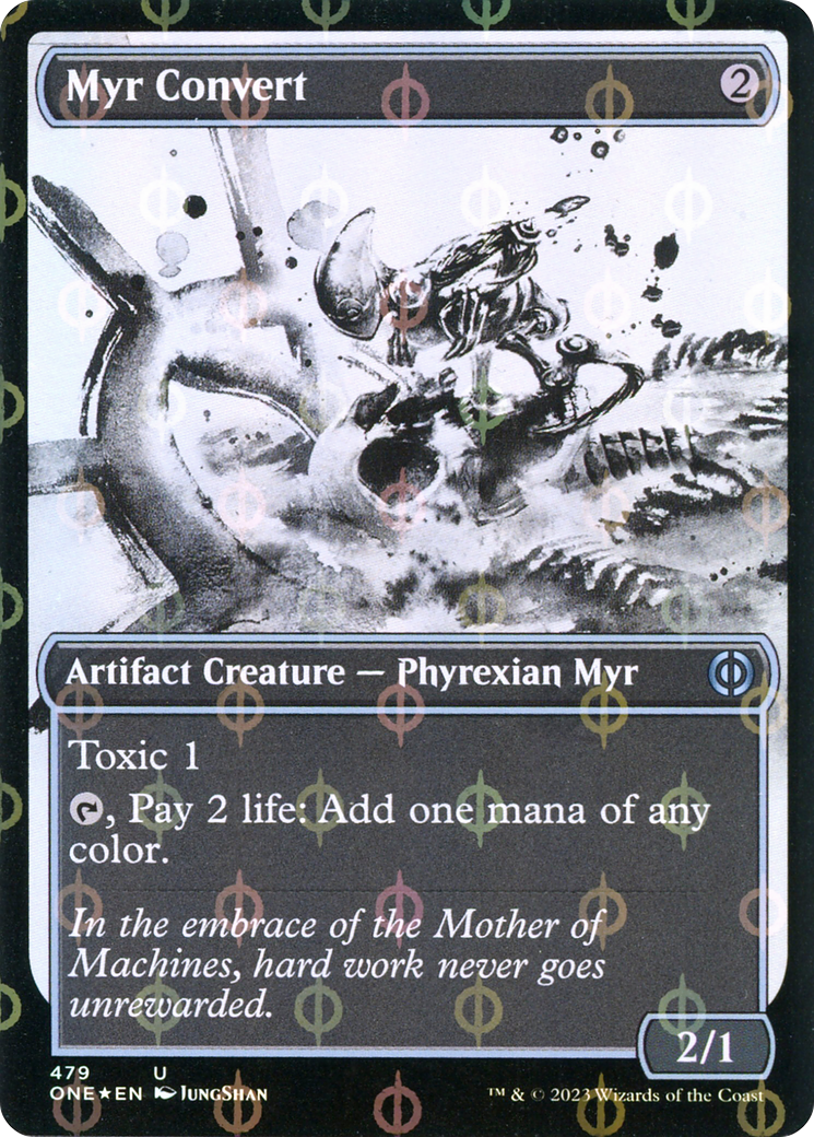 Myr Convert (Showcase Ichor Step-and-Compleat Foil) [Phyrexia: All Will Be One] | Card Citadel