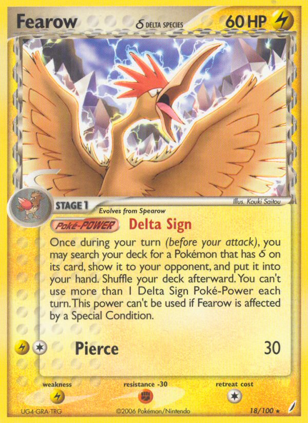 Fearow (18/100) (Delta Species) [EX: Crystal Guardians] | Card Citadel