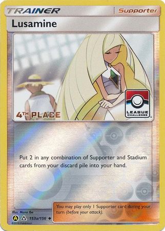 Lusamine (153a/156) (League Challenge Alt Art 4th Place) [Sun & Moon: Ultra Prism] | Card Citadel