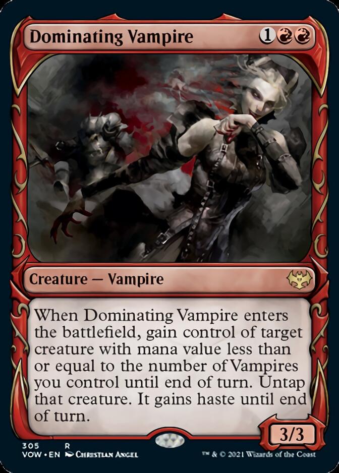 Dominating Vampire (Showcase Fang Frame) [Innistrad: Crimson Vow] | Card Citadel