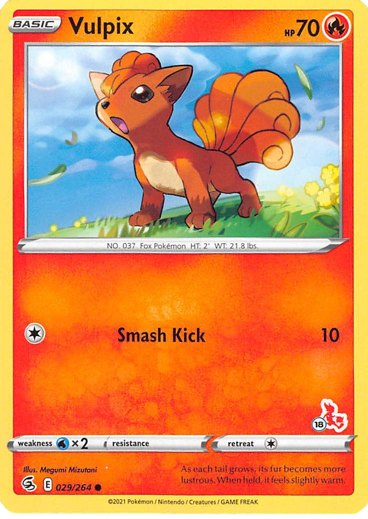 Vulpix (029/264) (Cinderace Stamp #18) [Battle Academy 2022] | Card Citadel