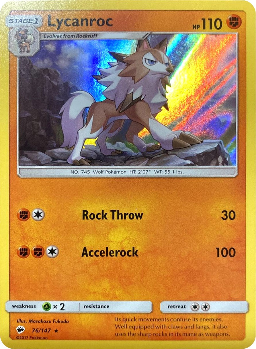 Lycanroc (76/147) (Water Web Holo) [Sun & Moon: Burning Shadows] | Card Citadel