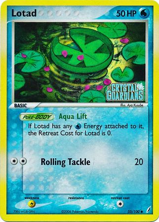 Lotad (55/100) (Stamped) [EX: Crystal Guardians] | Card Citadel