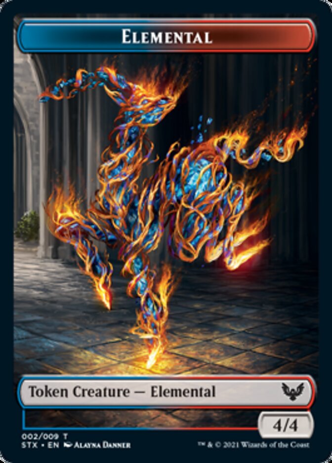 Elemental // Emblem - Rowan, Scholar of Sparks Token [Strixhaven: School of Mages Tokens] | Card Citadel