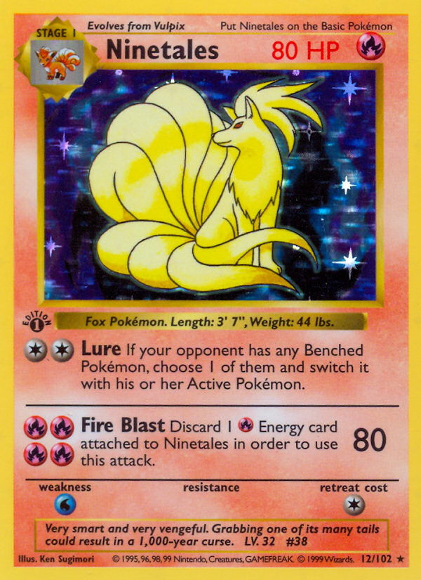 Ninetales (12/102) (Shadowless) [Base Set 1st Edition] | Card Citadel