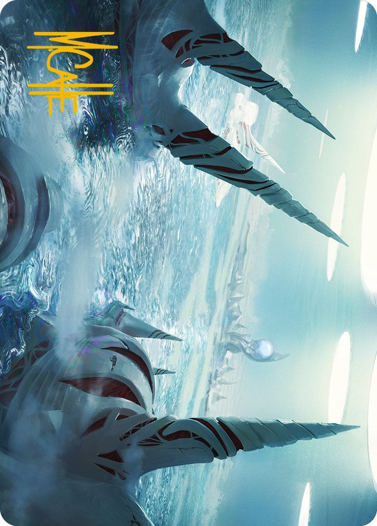 Seachrome Coast Art Card (Gold-Stamped Signature) [Phyrexia: All Will Be One Art Series] | Card Citadel