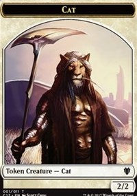 Cat (001) // Cat Warrior (008) Double-sided Token [Commander 2017 Tokens] | Card Citadel