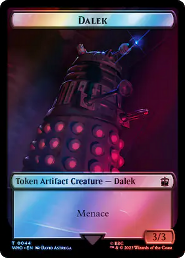Dalek // Cyberman Double-Sided Token (Surge Foil) [Doctor Who Tokens] | Card Citadel