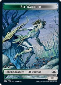 Elf Warrior // Plant Double-sided Token [Double Masters Tokens] | Card Citadel