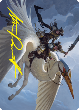 Gryffwing Cavalry Art Card (Gold-Stamped Signature) [Innistrad: Crimson Vow Art Series] | Card Citadel
