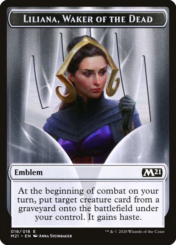 Emblem - Liliana, Waker of the Dead [Core Set 2021] | Card Citadel