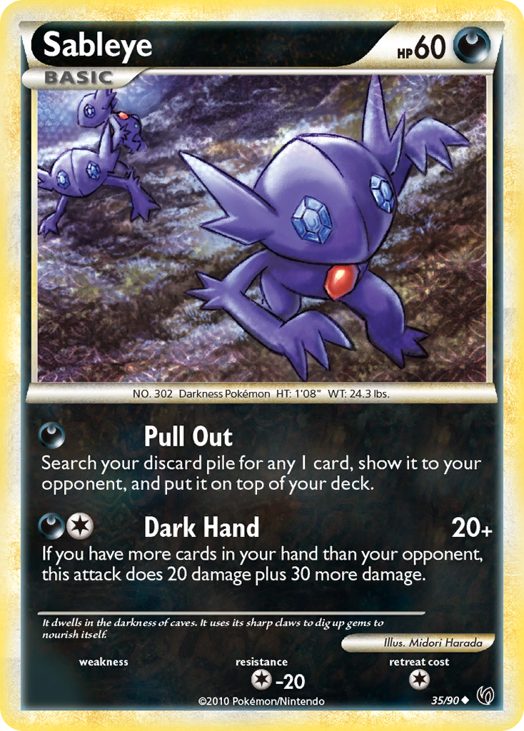 Sableye (35/90) [HeartGold & SoulSilver: Undaunted] | Card Citadel