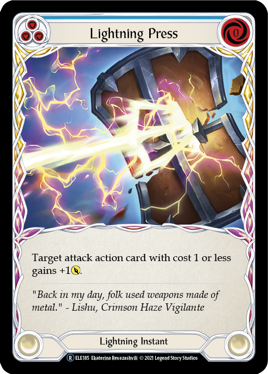 Lightning Press (Blue) [U-ELE185] Unlimited Rainbow Foil | Card Citadel