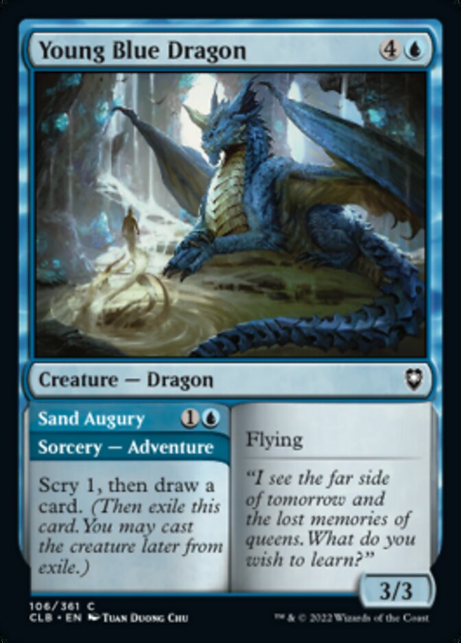 Young Blue Dragon // Sand Augury [Commander Legends: Battle for Baldur's Gate] | Card Citadel