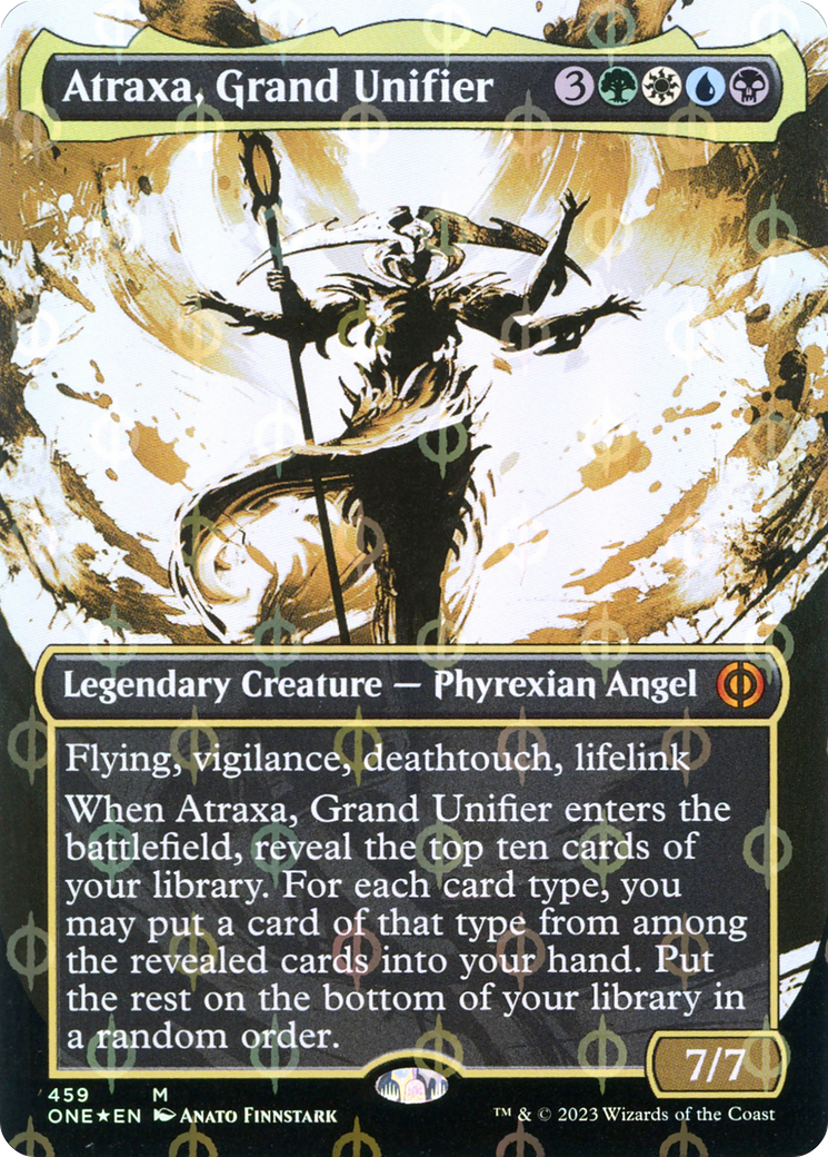 Atraxa, Grand Unifier (Borderless Ichor Step-and-Compleat Foil) [Phyrexia: All Will Be One] | Card Citadel