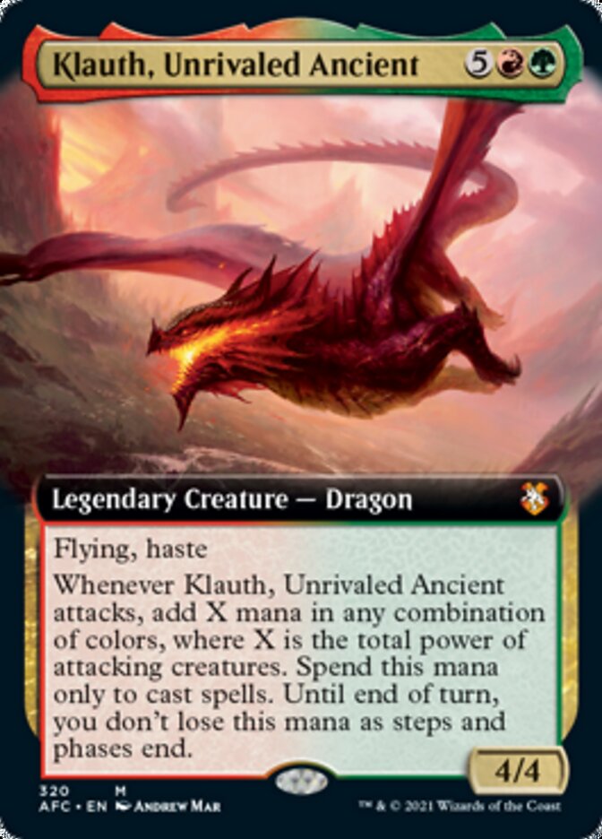 Klauth, Unrivaled Ancient (Extended) [Dungeons & Dragons: Adventures in the Forgotten Realms Commander] | Card Citadel