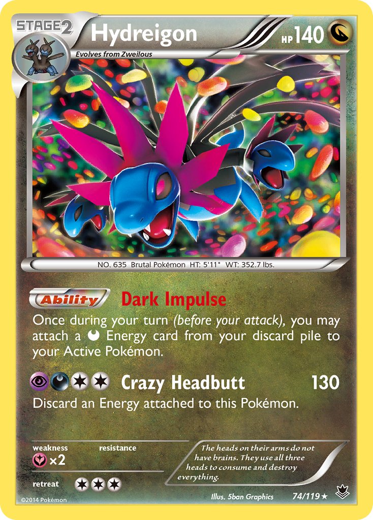 Hydreigon (74/119) (Cosmos Holo) (Blister Exclusive) [XY: Phantom Forces] | Card Citadel