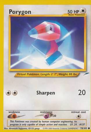 Porygon (78/105) [Neo Destiny Unlimited] | Card Citadel