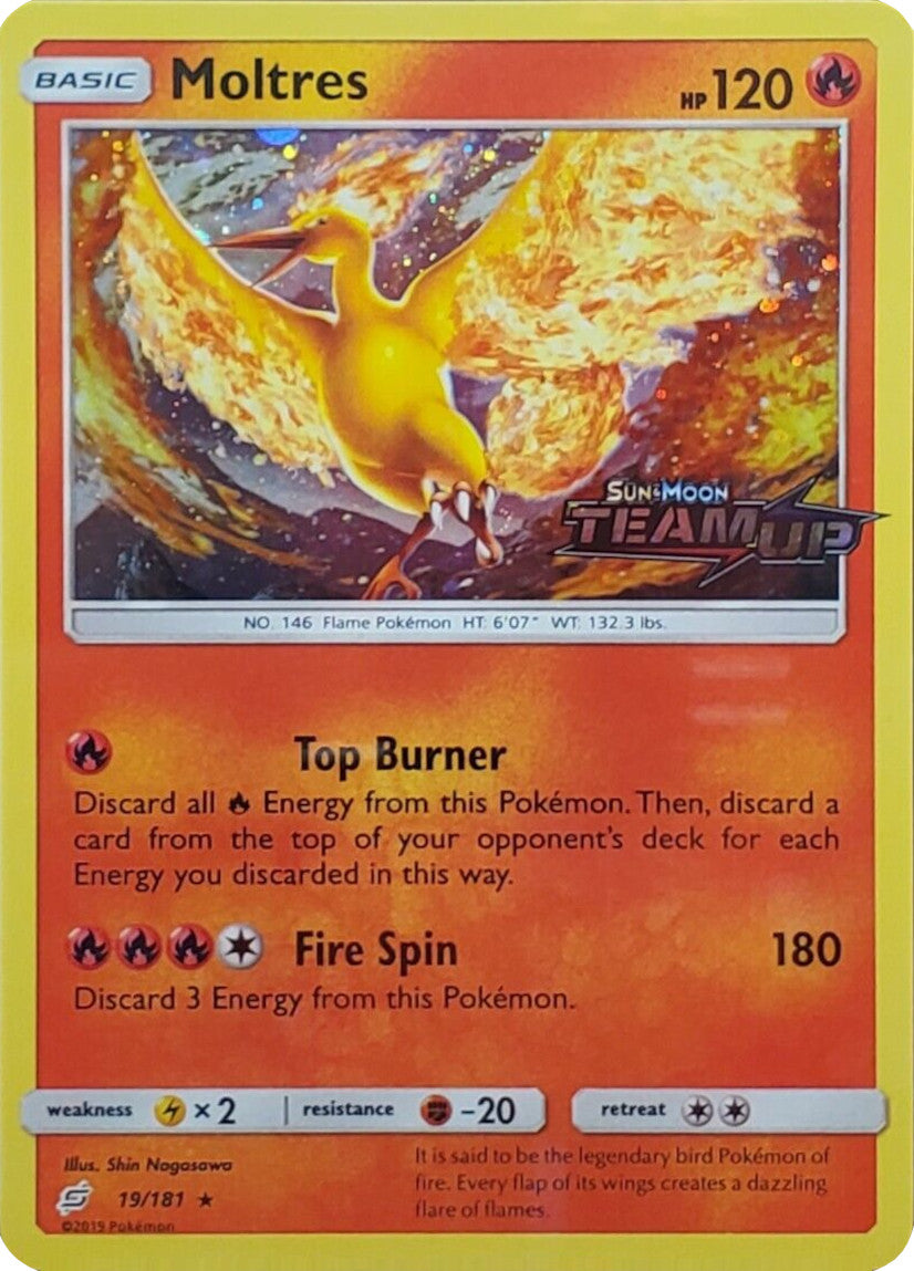 Moltres (19/181) (Stamped) [Sun & Moon: Team Up] | Card Citadel