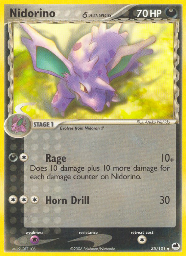 Nidorino (35/101) (Delta Species) [EX: Dragon Frontiers] | Card Citadel