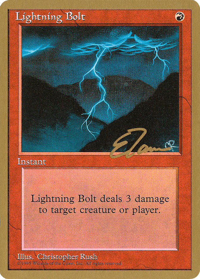 Lightning Bolt (Eric Tam) [Pro Tour Collector Set] | Card Citadel