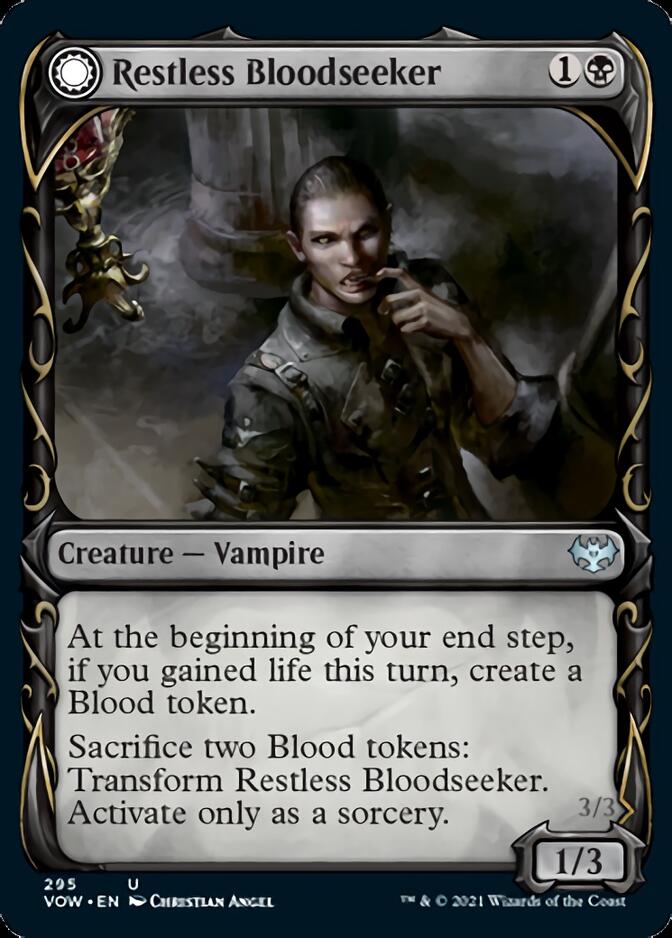 Restless Bloodseeker // Bloodsoaked Reveler (Showcase Fang Frame) [Innistrad: Crimson Vow] | Card Citadel