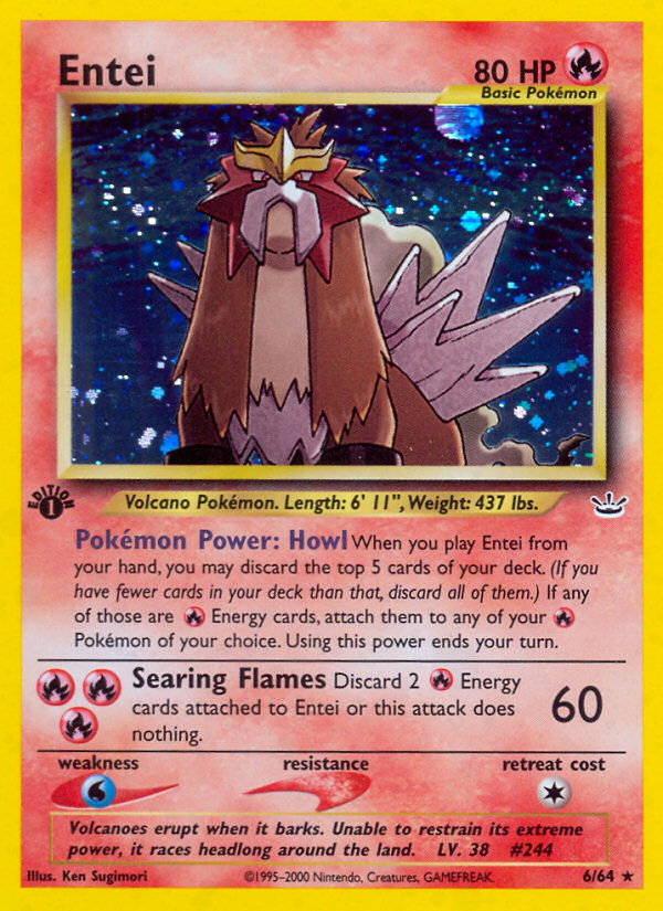 Entei (6/64) [Neo Revelation 1st Edition] | Card Citadel