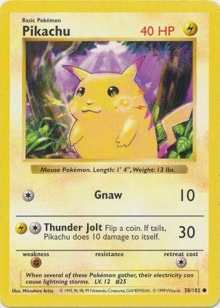 Pikachu (58/102) [Base Set Shadowless Unlimited] | Card Citadel