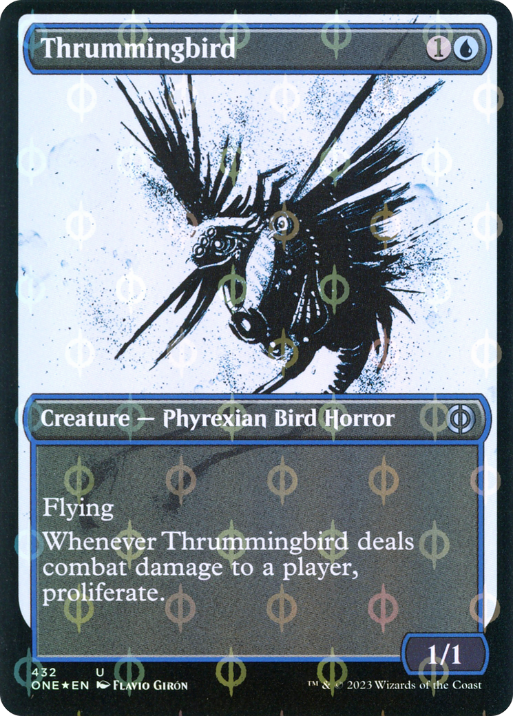 Thrummingbird (Showcase Ichor Step-and-Compleat Foil) [Phyrexia: All Will Be One] | Card Citadel