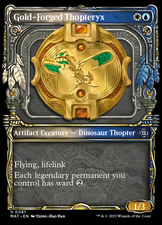 Gold-Forged Thopteryx (Showcase) [March of the Machine: The Aftermath] | Card Citadel