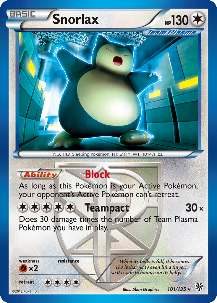 Snorlax (101/135) [Black & White: Plasma Storm] | Card Citadel