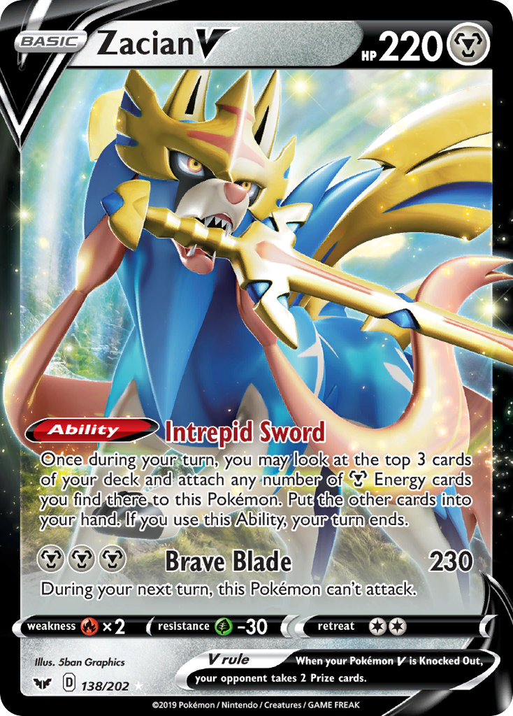 Zacian V (138/202) [Sword & Shield: Base Set] | Card Citadel