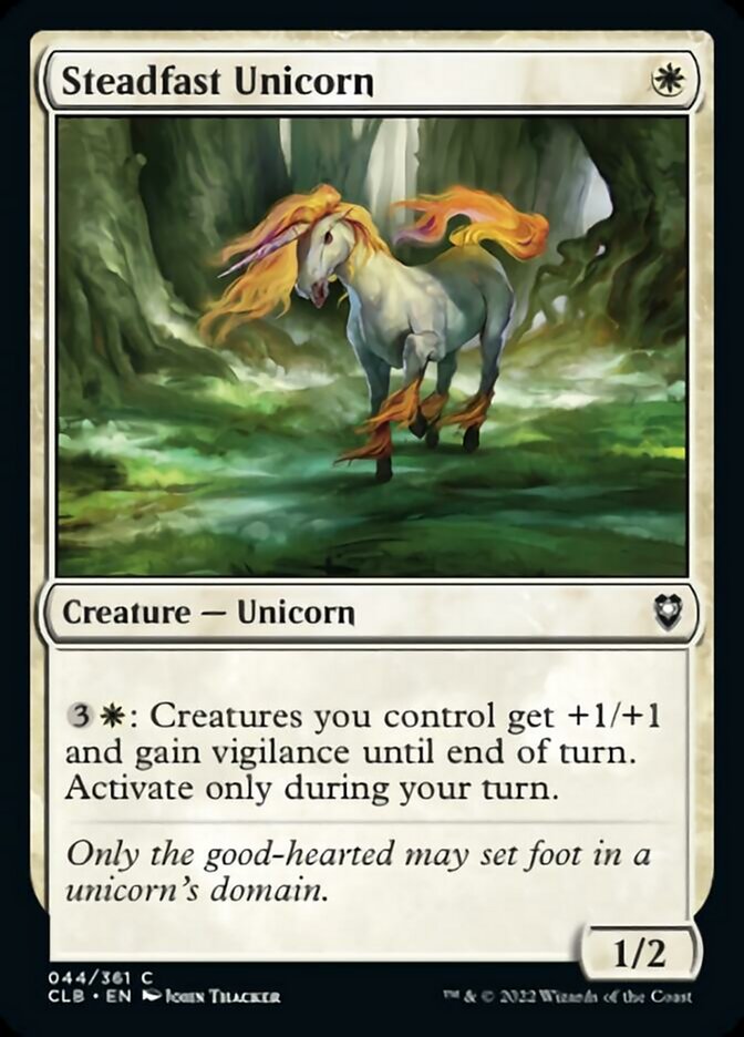 Steadfast Unicorn [Commander Legends: Battle for Baldur's Gate] | Card Citadel