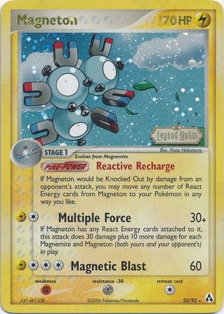 Magneton (22/92) (Stamped) [EX: Legend Maker] | Card Citadel