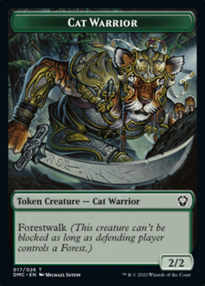 Cat Warrior Token [Dominaria United Commander Tokens] | Card Citadel