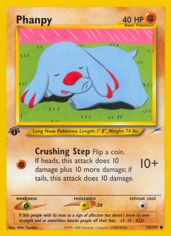 Phanpy (76/105) [Neo Destiny 1st Edition] | Card Citadel