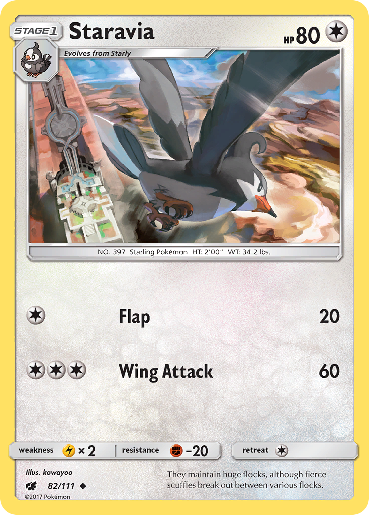 Staravia (82/111) [Sun & Moon: Crimson Invasion] | Card Citadel