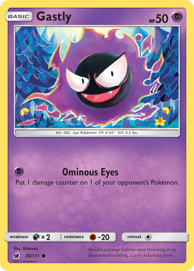 Gastly (36/111) [Sun & Moon: Crimson Invasion] | Card Citadel