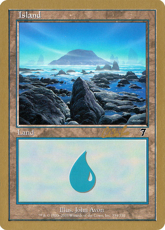 Island (cr334) (Carlos Romao) [World Championship Decks 2002] | Card Citadel