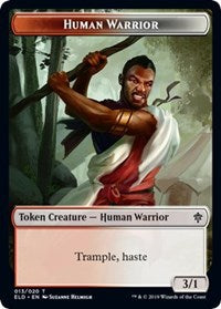 Human Warrior // Food (18) Double-sided Token [Throne of Eldraine Tokens] | Card Citadel