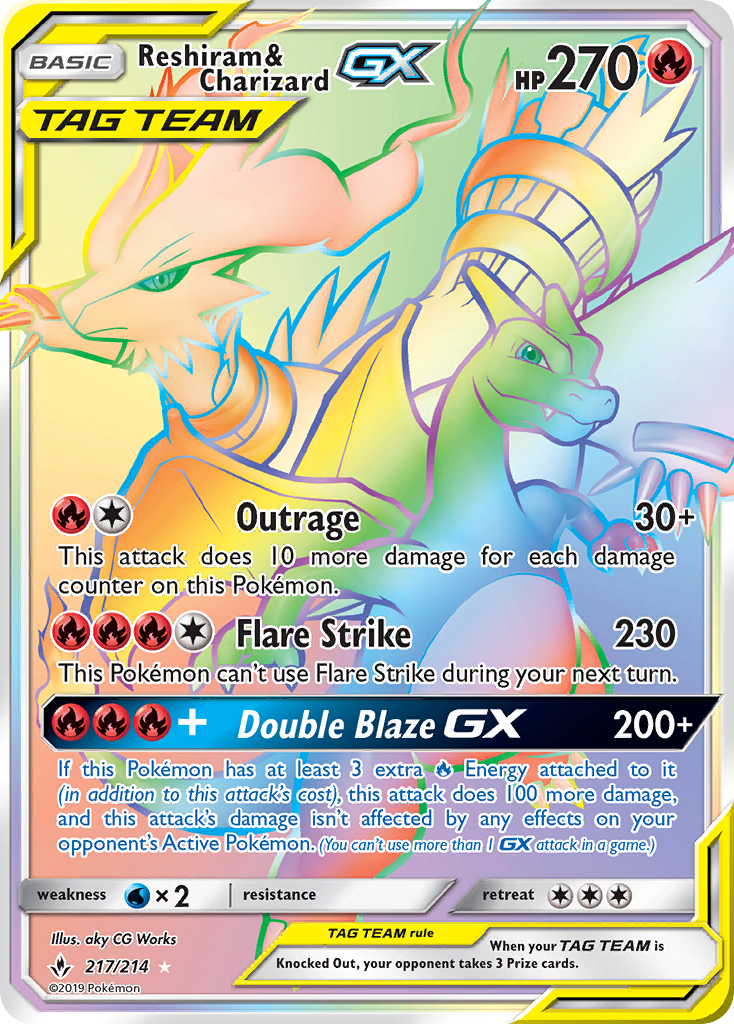 Reshiram & Charizard GX (217/214) [Sun & Moon: Unbroken Bonds] | Card Citadel