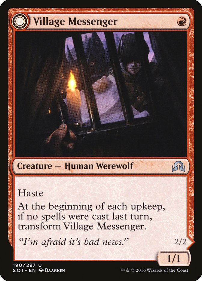 Village Messenger // Moonrise Intruder [Shadows over Innistrad] | Card Citadel