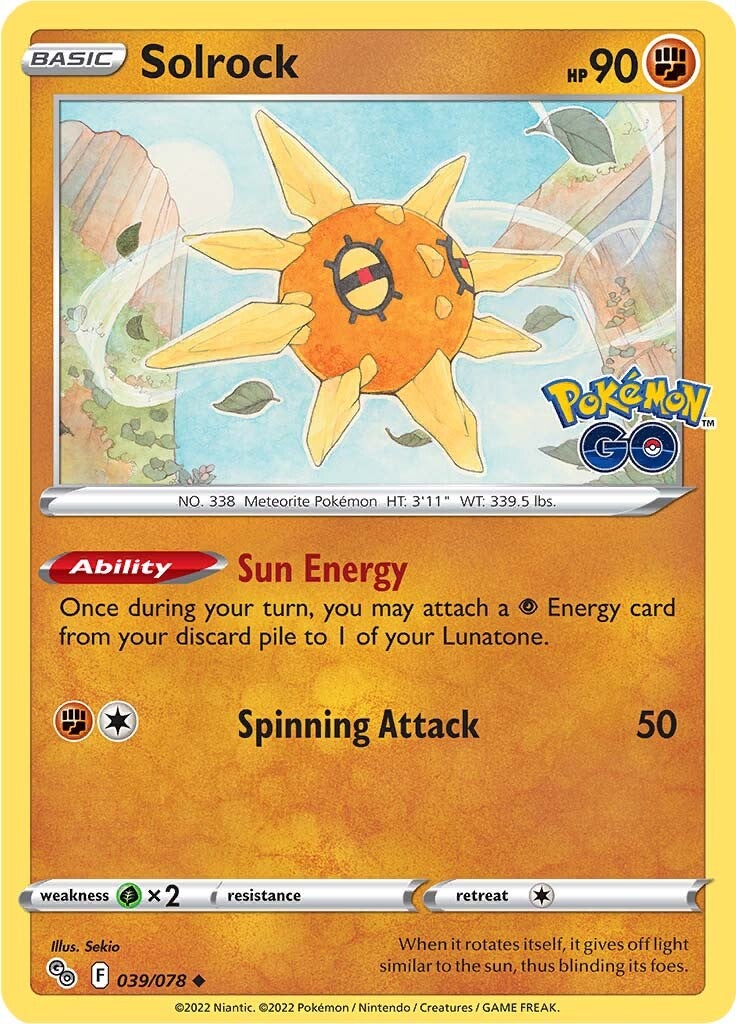 Solrock (039/078) [Pokémon GO] | Card Citadel